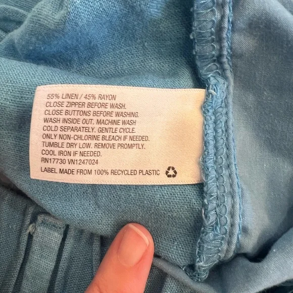 A New Day-Linen Pants- Light Blue- 10 - Picture 3 of 10